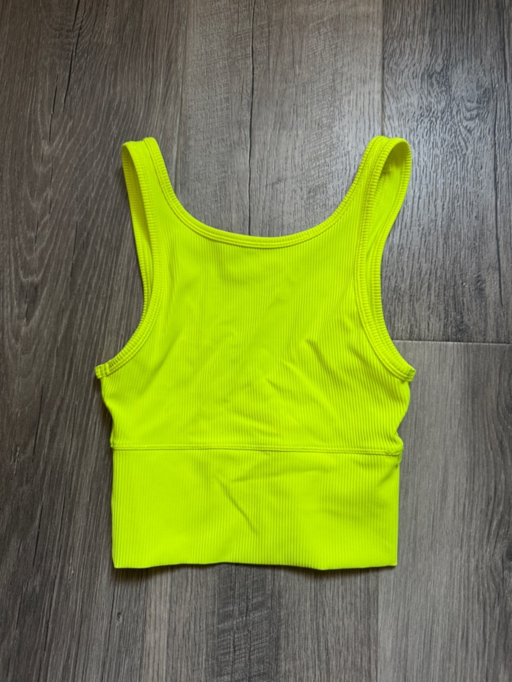 lululemon athletica Neon Lime Ribbed Crop Tank size 2